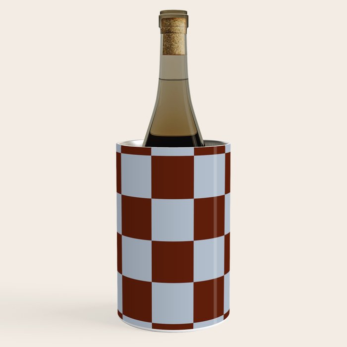 Checkerboard I - Blue Brown Wine Chiller Gallery Image 1