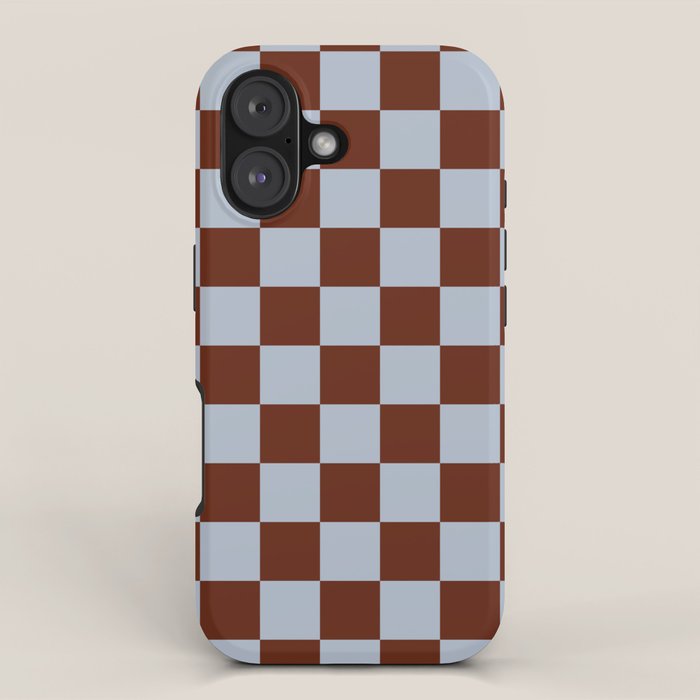 Checkerboard I - Blue Brown iPhone Case Gallery Image 1