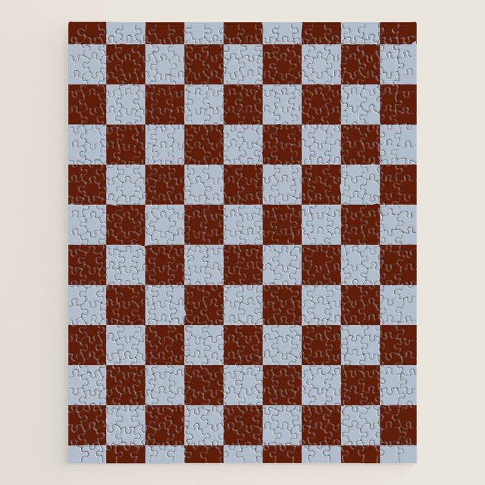 Checkerboard I - Blue Brown Jigsaw Puzzle Gallery Image 1