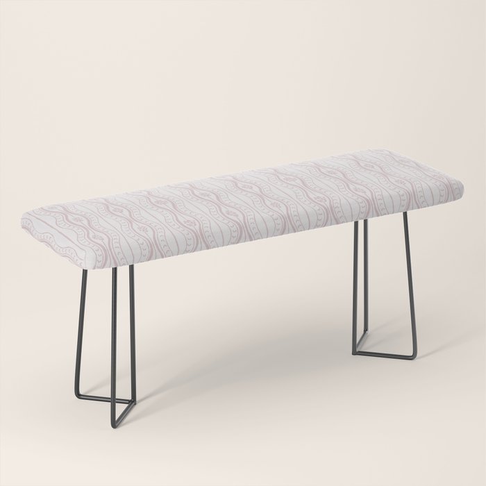 Wavy lines and tiny blooms - soft blush baby pink tones pattern Bench Gallery Image 1