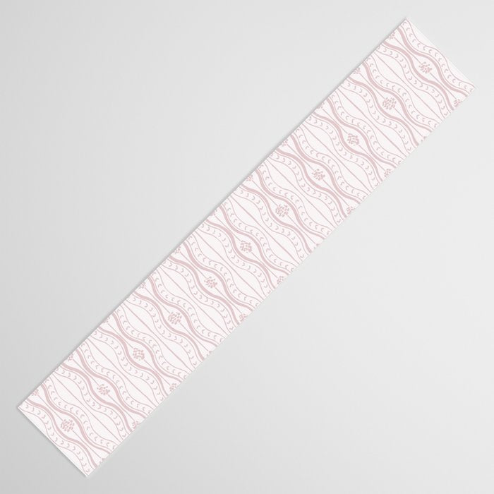 Wavy lines and tiny blooms - soft blush baby pink tones pattern Table Runner Gallery Image 3