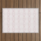 Wavy lines and tiny blooms - soft blush baby pink tones pattern Outdoor Rug Gallery Image 1