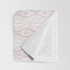 Wavy lines and tiny blooms - soft blush baby pink tones pattern Throw Blanket Gallery Image 3