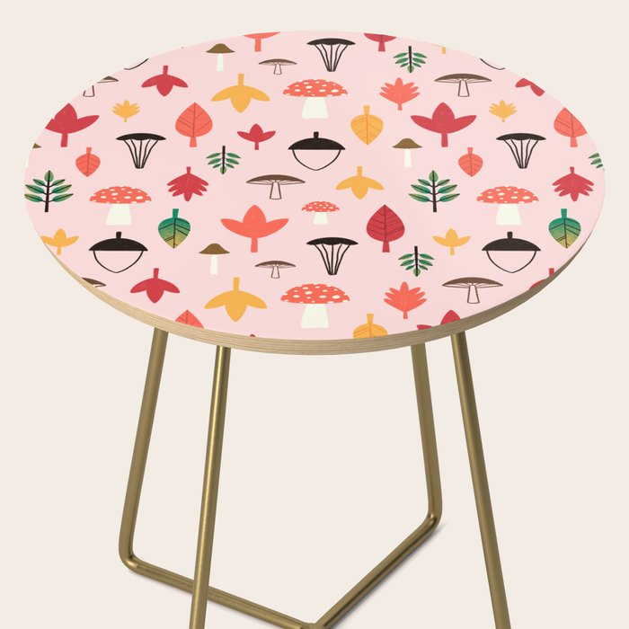 Foraged Mushrooms and Fall Acorns Side Table Gallery Image 2