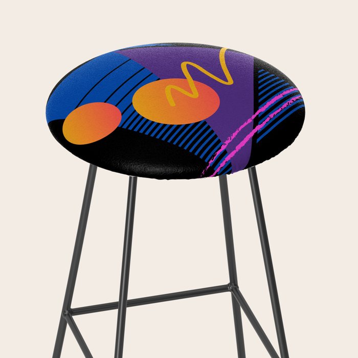 Memphis pattern 112 - 80s / 90s Retro Stool Gallery Image 2