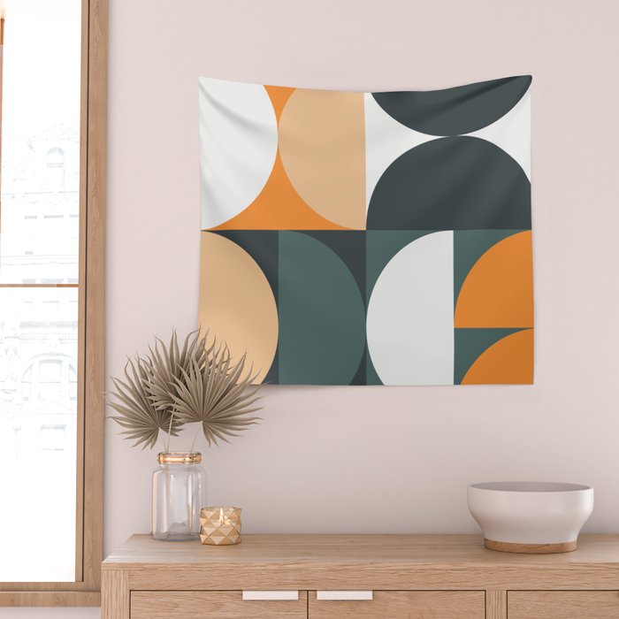 Mid Century Geometric 15B Wall Tapestry Gallery Image 2