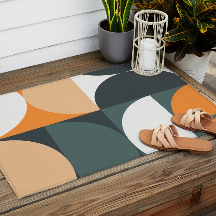 Mid Century Geometric 15B Outdoor Rug Gallery Image 2