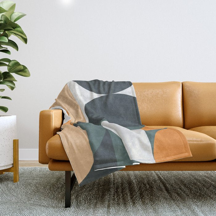 Mid Century Geometric 15B Throw Blanket Gallery Image 1