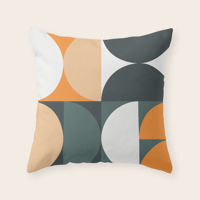 Mid Century Geometric 15B Throw Pillow Gallery Image 1