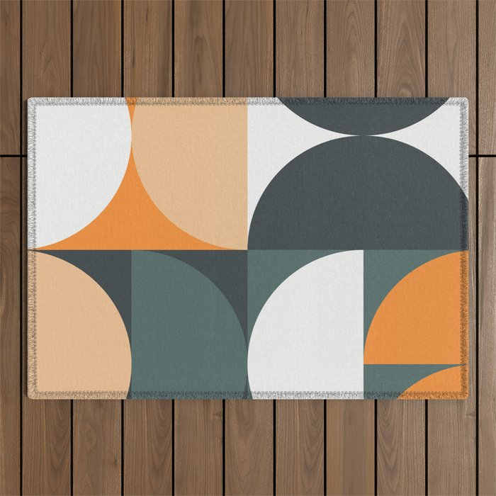 Mid Century Geometric 15B Outdoor Rug Gallery Image 1