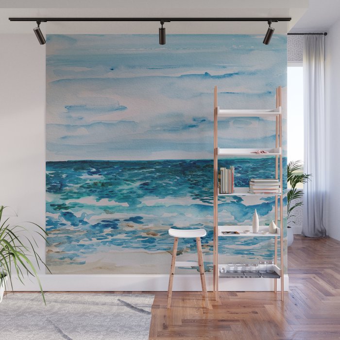 Cabo Beach Mexico Watercolor #1 Wall Mural