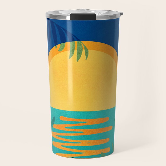 Moon Rise Tropical Landscape Travel Mug Gallery Image 1