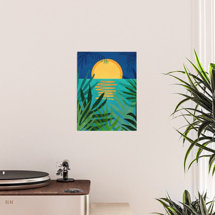 Moon Rise Tropical Landscape Poster Gallery Image 2