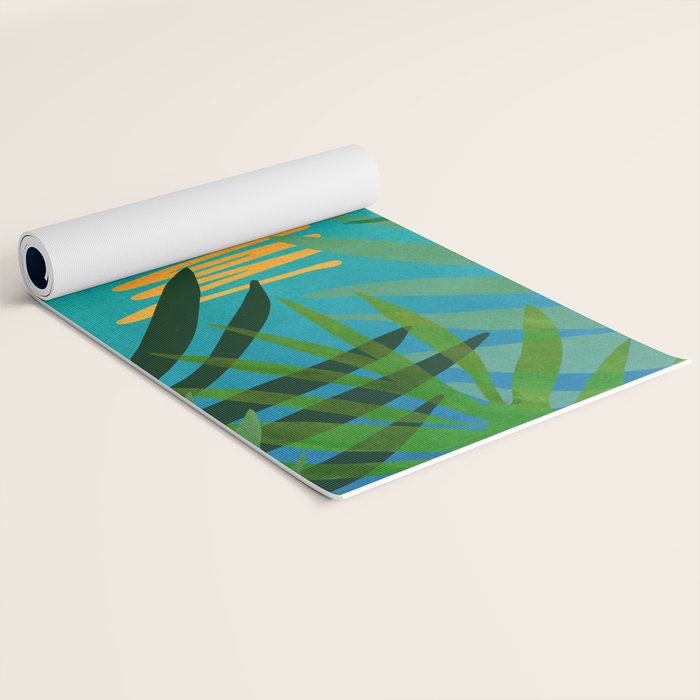 Moon Rise Tropical Landscape Yoga Mat Gallery Image 2