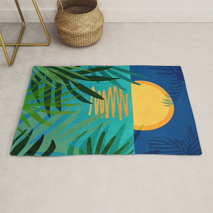 Moon Rise Tropical Landscape Rug Gallery Image 1