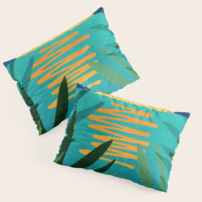 Moon Rise Tropical Landscape Pillow Sham Gallery Image 3