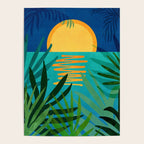 Moon Rise Tropical Landscape Poster Gallery Image 4