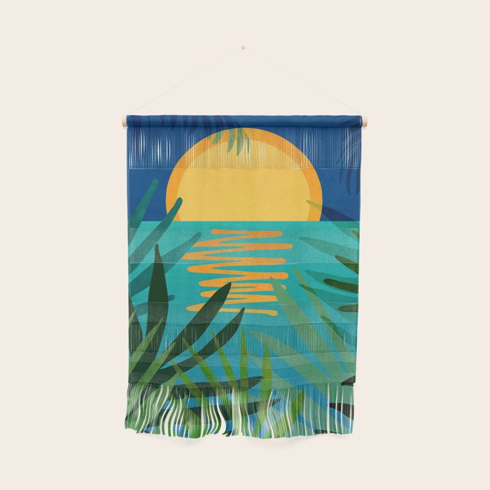 Moon Rise Tropical Landscape Wall Hanging Gallery Image 1