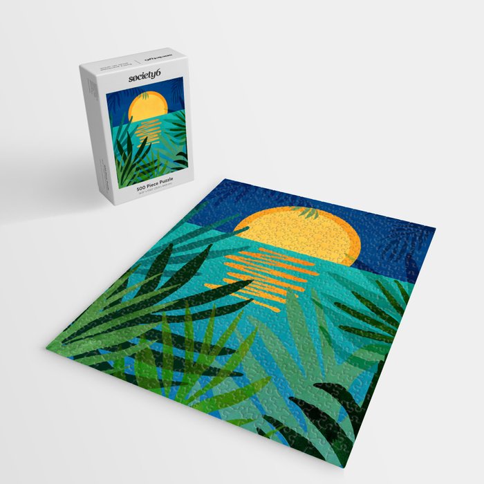 Moon Rise Tropical Landscape Jigsaw Puzzle Gallery Image 2