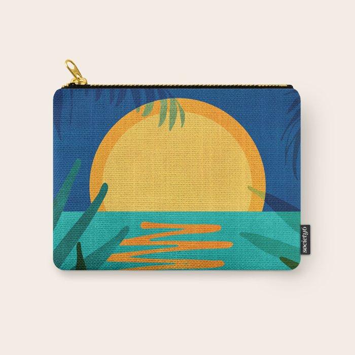 Moon Rise Tropical Landscape Carry All Pouch Gallery Image 1
