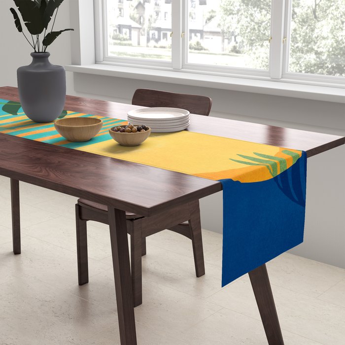 Moon Rise Tropical Landscape Table Runner Gallery Image 2