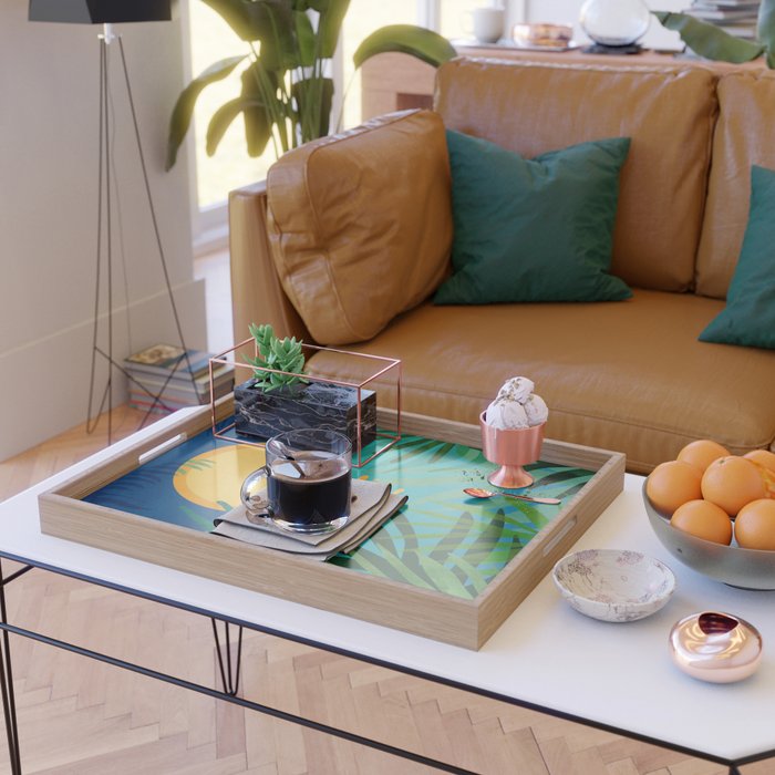 Moon Rise Tropical Landscape Serving Tray Gallery Image 2