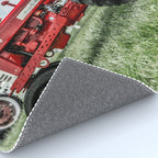 Vintage IH Farmall 450 Side View Red Tractor Rug Gallery Image 4