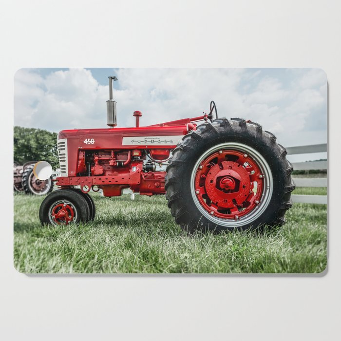 Vintage IH Farmall 450 Side View Red Tractor Cutting Board Gallery Image 1