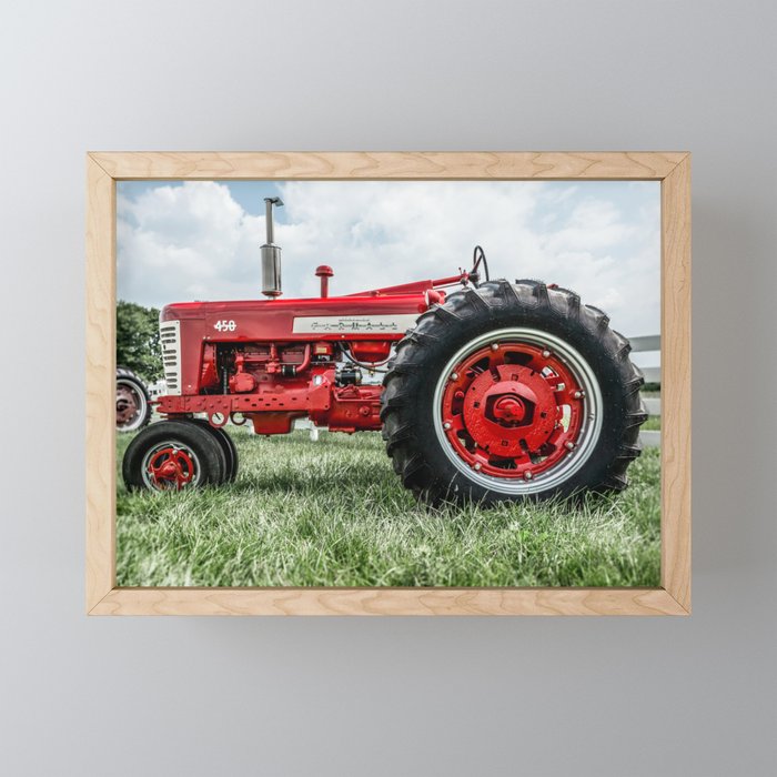 Vintage IH Farmall 450 Side View Red Tractor Mini Art Print Gallery Image 1