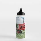 Vintage IH Farmall 450 Side View Red Tractor Water Bottle Gallery Image 3
