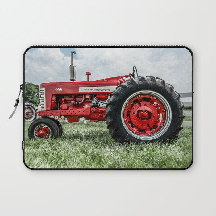 Vintage IH Farmall 450 Side View Red Tractor Laptop Sleeve Gallery Image 1
