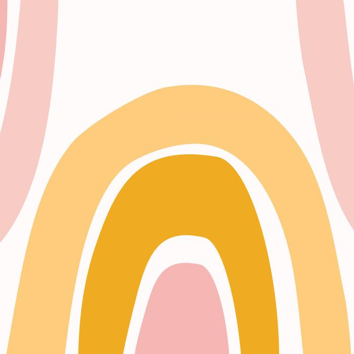 Abstract Shapes 37 in Mustard Yellow and Pale Pink Coffee Mug Gallery Image 2