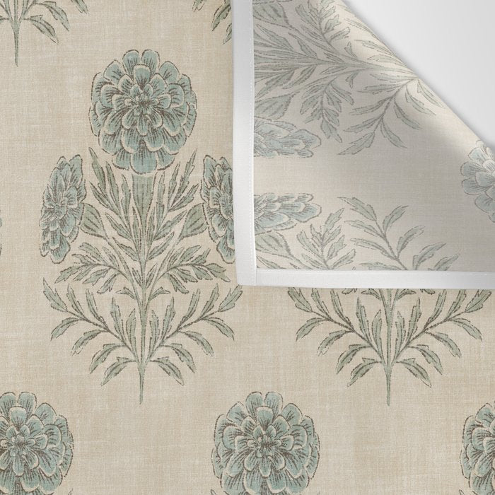 Marigold - sage and dusty blue on linen Wall Tapestry Gallery Image 3