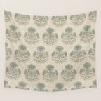 Marigold - sage and dusty blue on linen Wall Tapestry Gallery Image 4