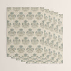 Marigold - sage and dusty blue on linen Wrapping Paper Gallery Image 3