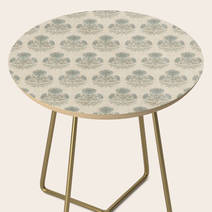 Marigold - sage and dusty blue on linen Side Table Gallery Image 2