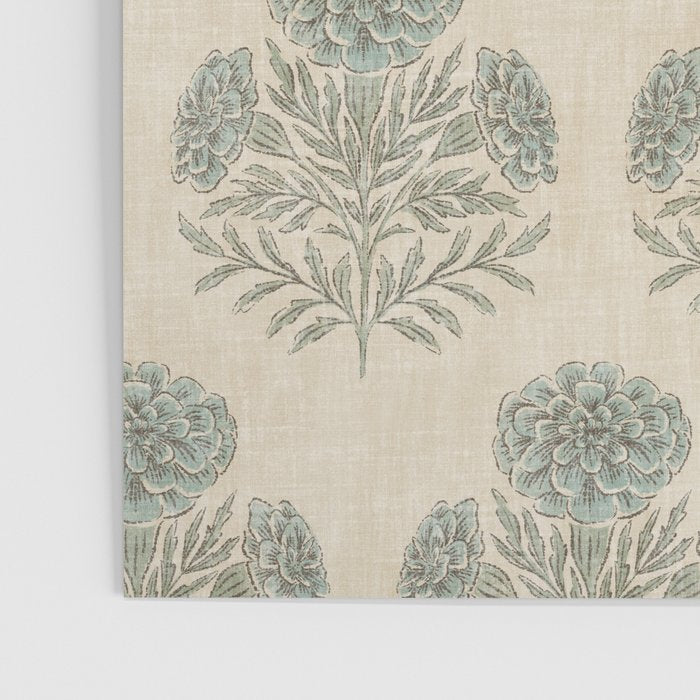 Marigold - sage and dusty blue on linen Poster Gallery Image 3
