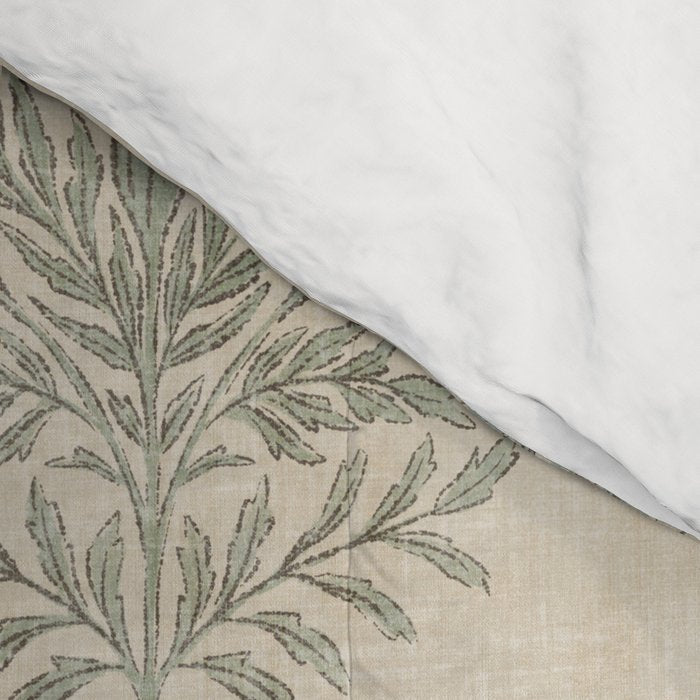 Marigold - sage and dusty blue on linen Comforter Gallery Image 4