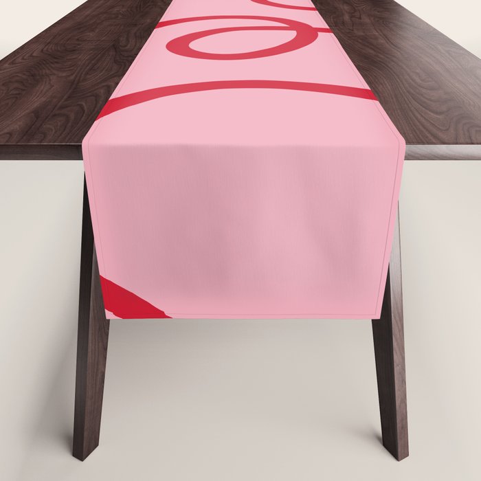 Abstract Lines pink and red Table Runner Gallery Image 1
