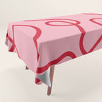 Abstract Lines pink and red Tablecloth Gallery Image 1