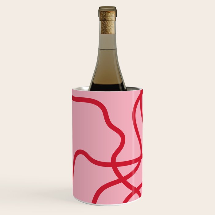 Abstract Lines pink and red Wine Chiller Gallery Image 3