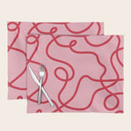 Abstract Lines pink and red Placemat Gallery Image 1