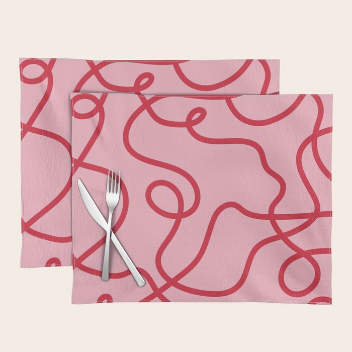 Abstract Lines pink and red Placemat Gallery Image 1