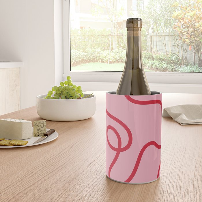 Abstract Lines pink and red Wine Chiller Gallery Image 4