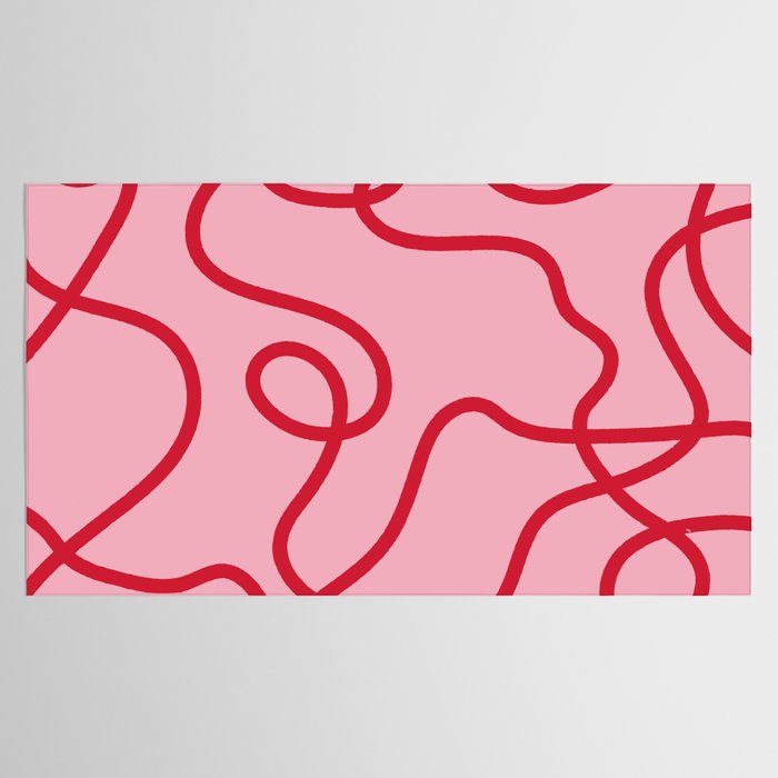 Abstract Lines pink and red Tablecloth Gallery Image 2