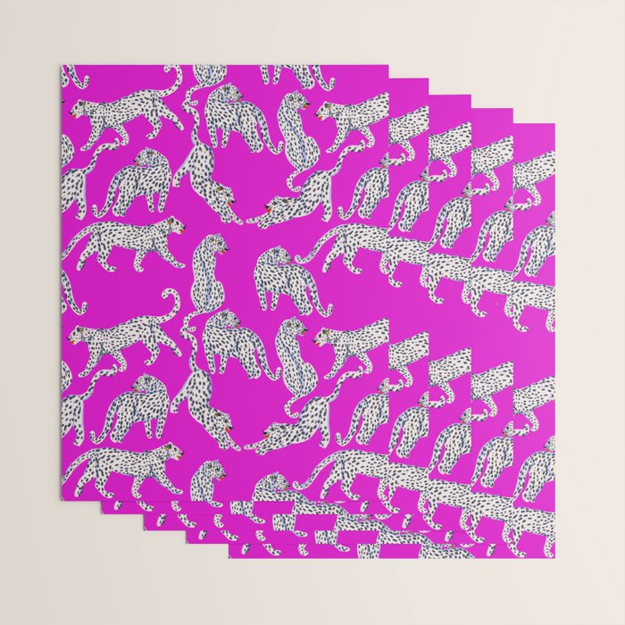 Abstract white leopards with red lips Wrapping Paper Gallery Image 3