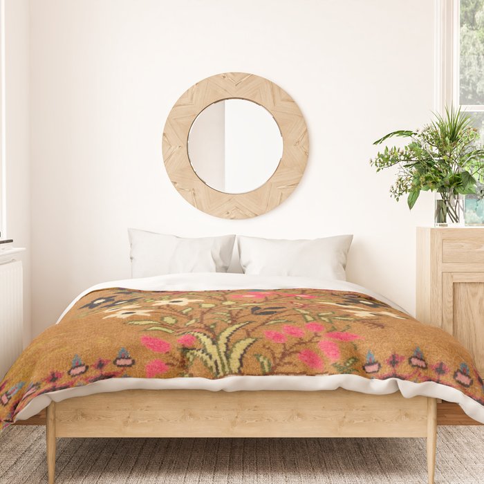 Kashan Vintage Central Persian Mat Print Duvet Cover Gallery Image 3