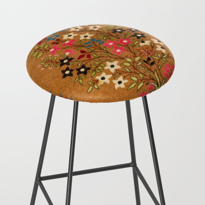 Kashan Vintage Central Persian Mat Print Stool Gallery Image 2