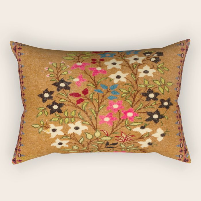 Kashan Vintage Central Persian Mat Print Rectangular Pillow Gallery Image 1
