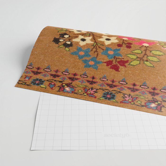 Kashan Vintage Central Persian Mat Print Wrapping Paper Gallery Image 2